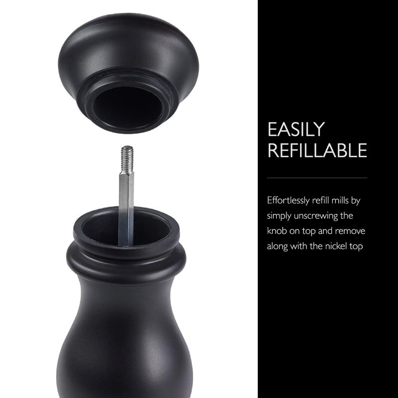 Cole & Mason Southwold Classic Salt & Pepper Mill Gift Set - Salt and Pepper Grinders with a Matte Finish - Adjustable & Refillable Mills - Hand Wash Kitchen Tool - Black/White - Image 5